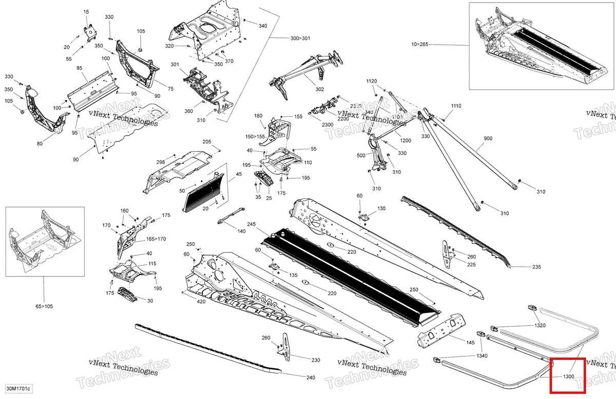 Деталь 518326599 на схеме узла 2017 Ski-Doo RENEGADE - 2-STROKE - 600HO E-TEC Frame - 146 Backcountry_Backcountry X