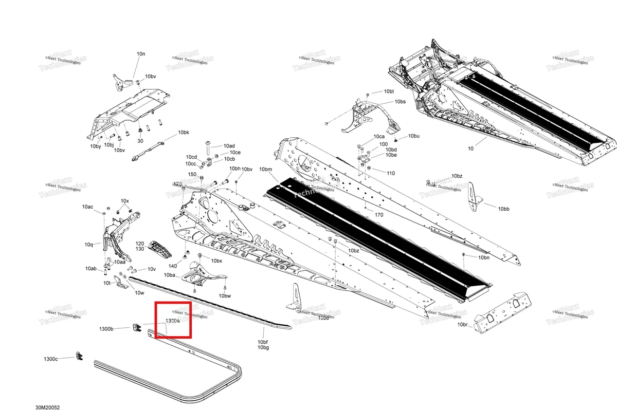 Деталь 518326611 (Деталь Rear Bumper. (boondocker 3700)) на схеме узла 2020 Ski-Doo TUNDRA 600HO E-TEC Frame - Rear Section
