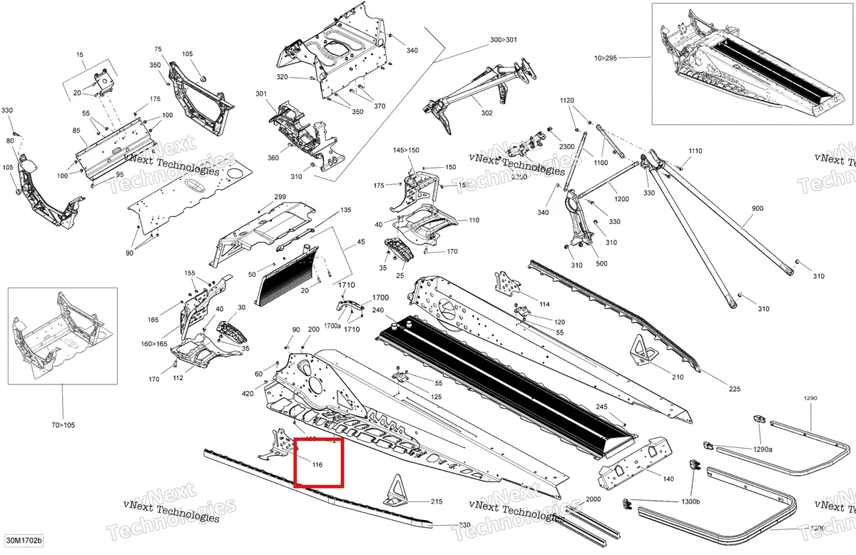 Деталь 518326616 на схеме узла 2017 Ski-Doo MXZ - 2-STROKE - 600HO E-TEC Frame - 137