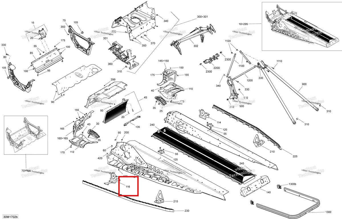 Деталь 518326617 на схеме узла 2017 Ski-Doo RENEGADE - 2-STROKE - 600HO E-TEC Frame - 137 Except Backcountry_Backcountry X