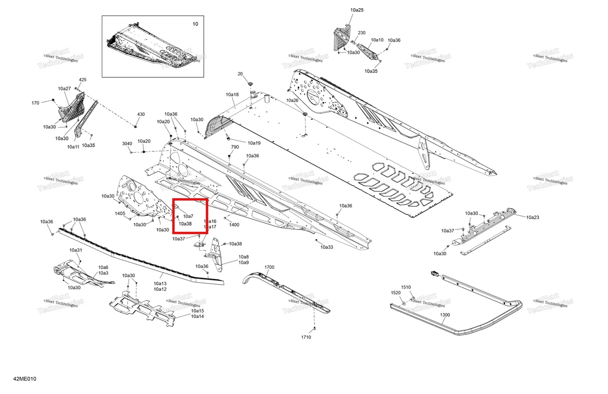 Деталь 518326647 на схеме узла 2025 Ski-Doo BACKCOUNTRY - 600 EFI - SPORT - UBSA - Neo Yellow - 146X15X1.6C Track Frame - System - Rear Section