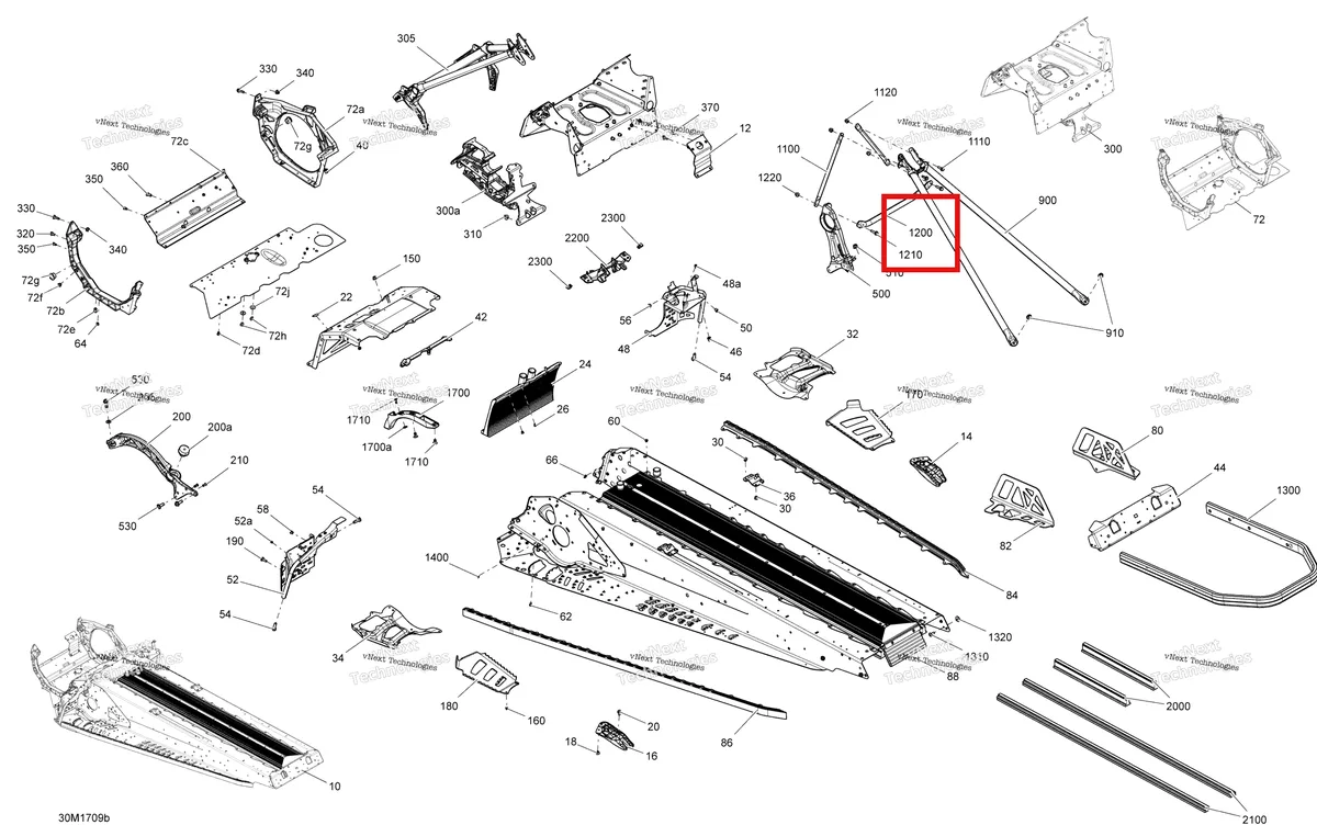 Деталь 518326657 (Деталь Upper Colum) на схеме узла 2018 Ski-Doo GRAND TOURING 1200 4-TEC Frame Grand Touring - 1200 4-Tec