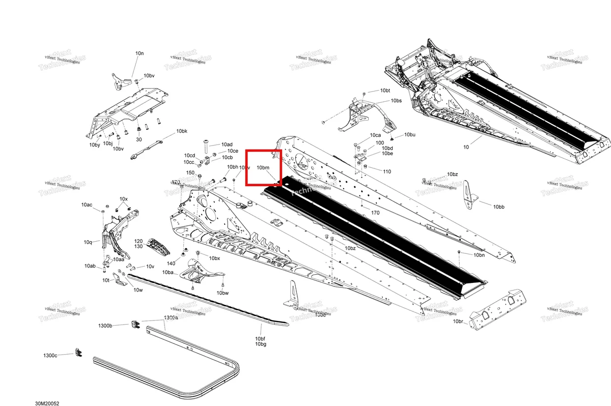 Деталь 518326692 (Деталь Rear Radiator. Model-3900) на схеме узла 2020 Ski-Doo TUNDRA 600HO E-TEC Frame - Rear Section