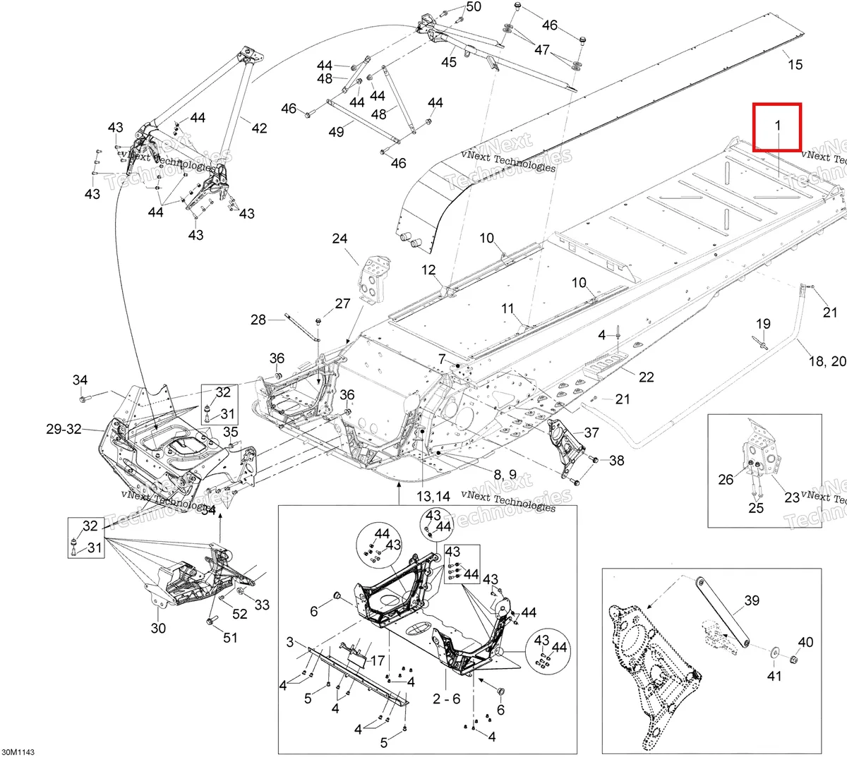 Деталь 518326712 на схеме узла 2011 Ski-Doo Expedition LE 600HOETEC X Frame