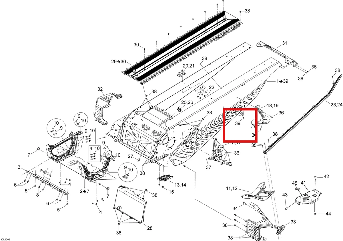 Деталь 518326786 (Деталь Rear Radiator. Includes 29 To 30) на схеме узла 09- Frame