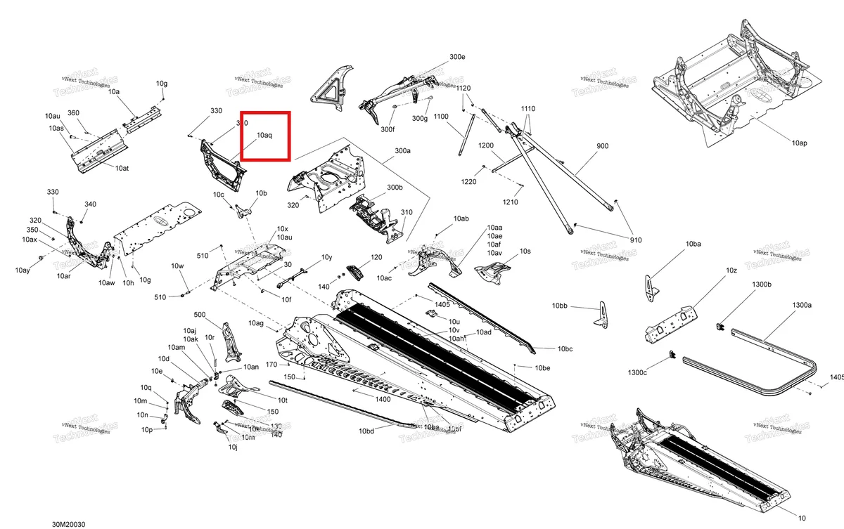 Деталь 518326795 (Члены правые) на схеме узла 2020 Ski-Doo EXPEDITION SPORT 550F Frame