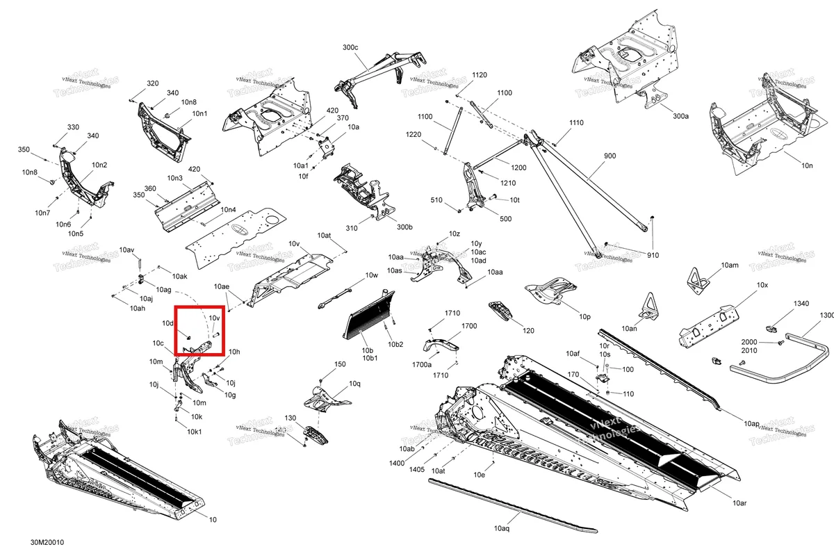 Деталь 518326796 (Член Левый) на схеме узла 2020 Ski-Doo MXZ 600 CARB Frame