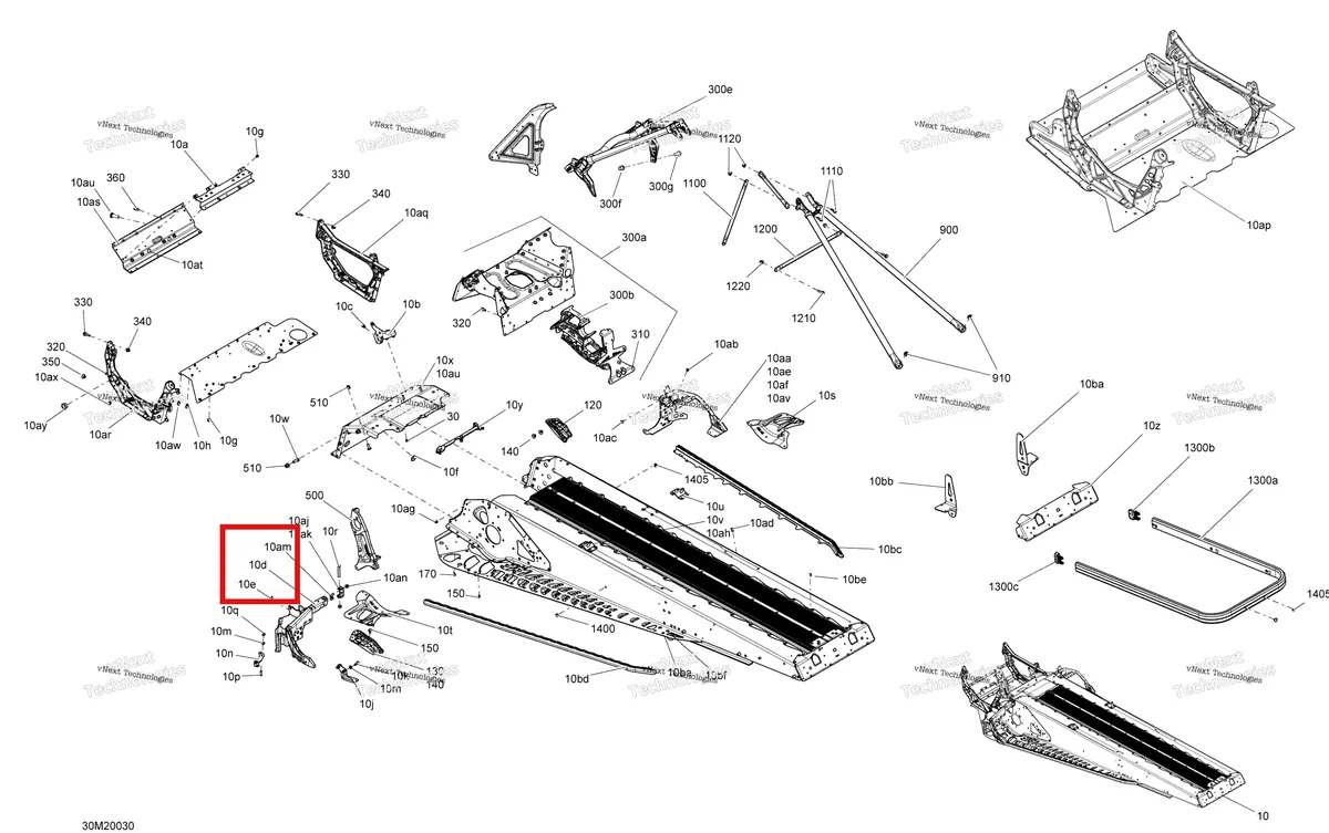 Деталь 518326820 (Деталь Stirrup Lh) на схеме узла 2020 Ski-Doo EXPEDITION SPORT 550F Frame
