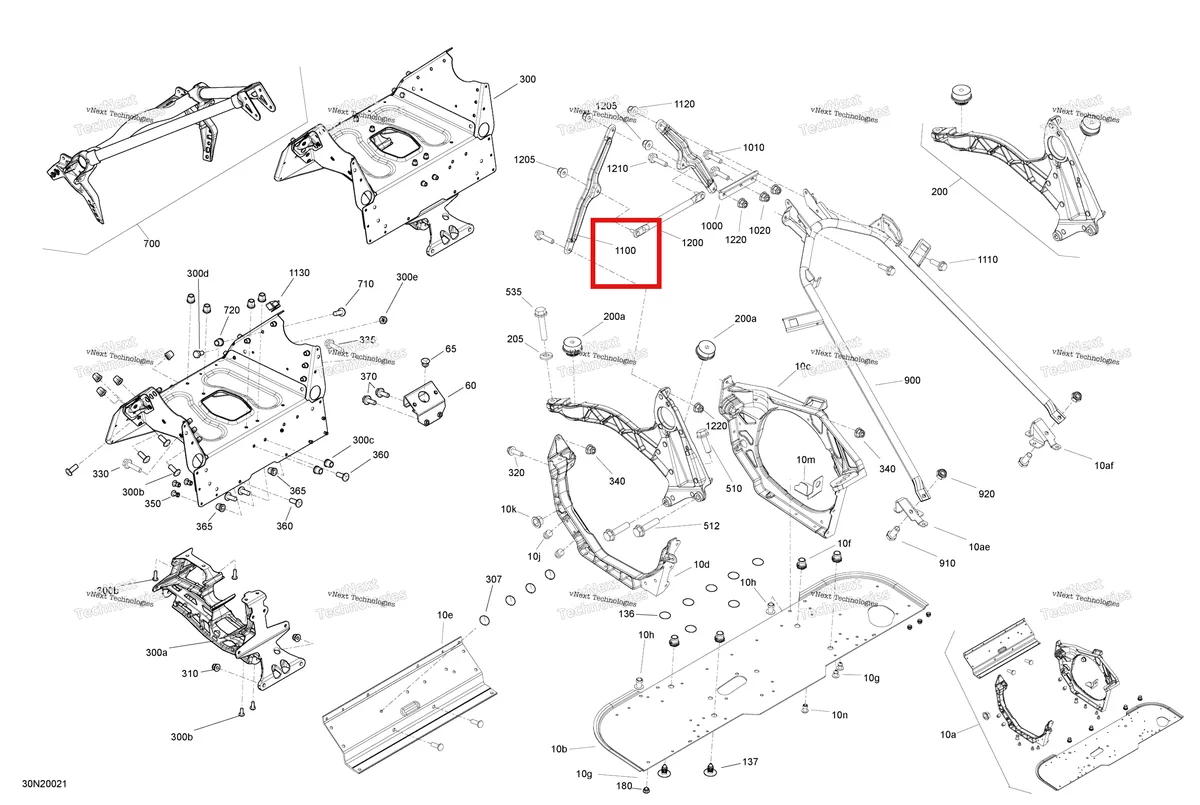 Деталь 518326848 (Суппорт) на схеме узла 2020 Ski-Doo EXPEDITION SWT 900 ACE Frame - System - Front Section