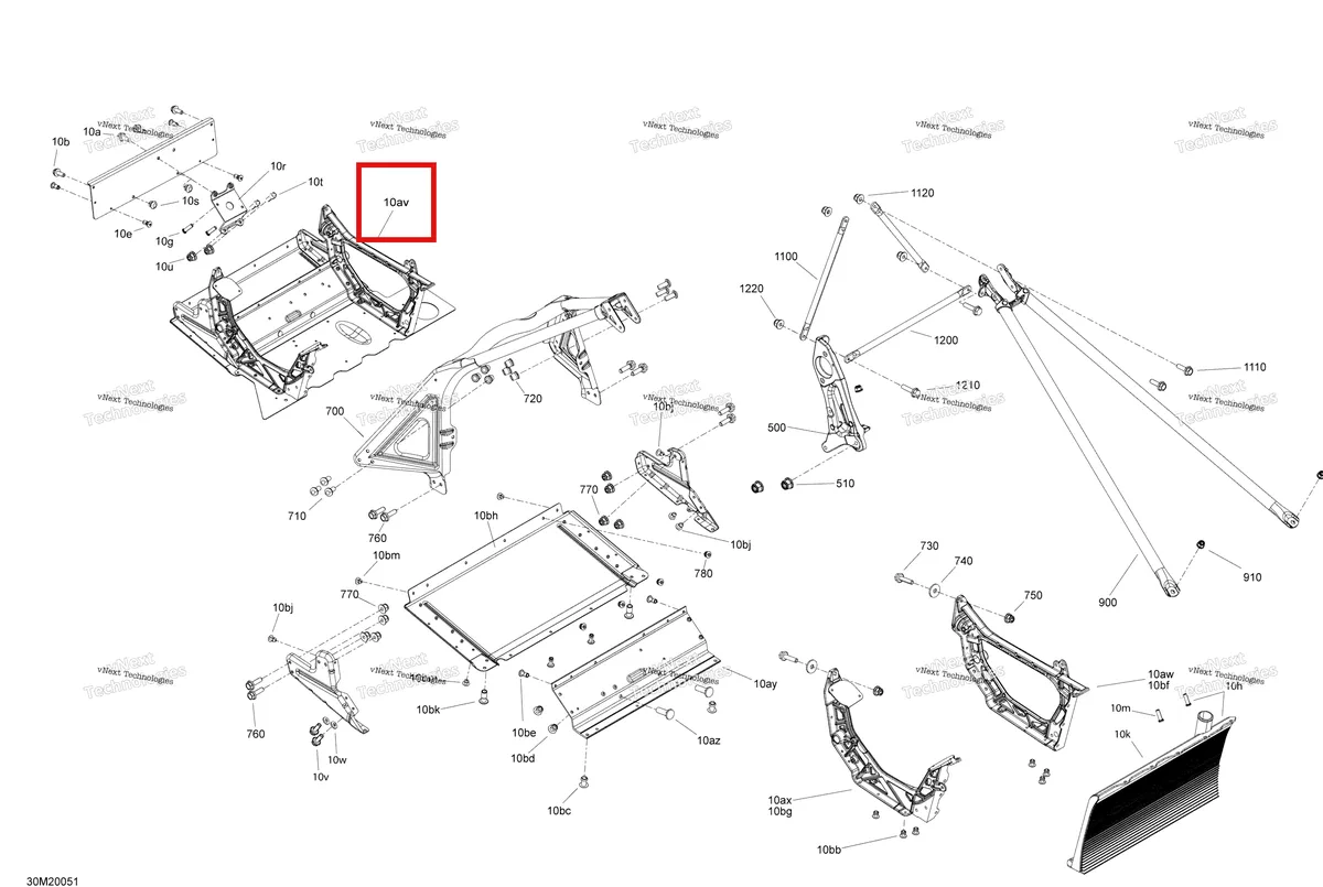Деталь 518326927 на схеме узла 2020 Ski-Doo TUNDRA 600HO E-TEC Frame - Front Section