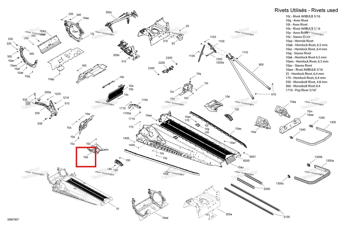 Деталь 518326938 на схеме узла 2019 Ski-Doo GRAND TOURING 600 ACE Frame - 600 Ace