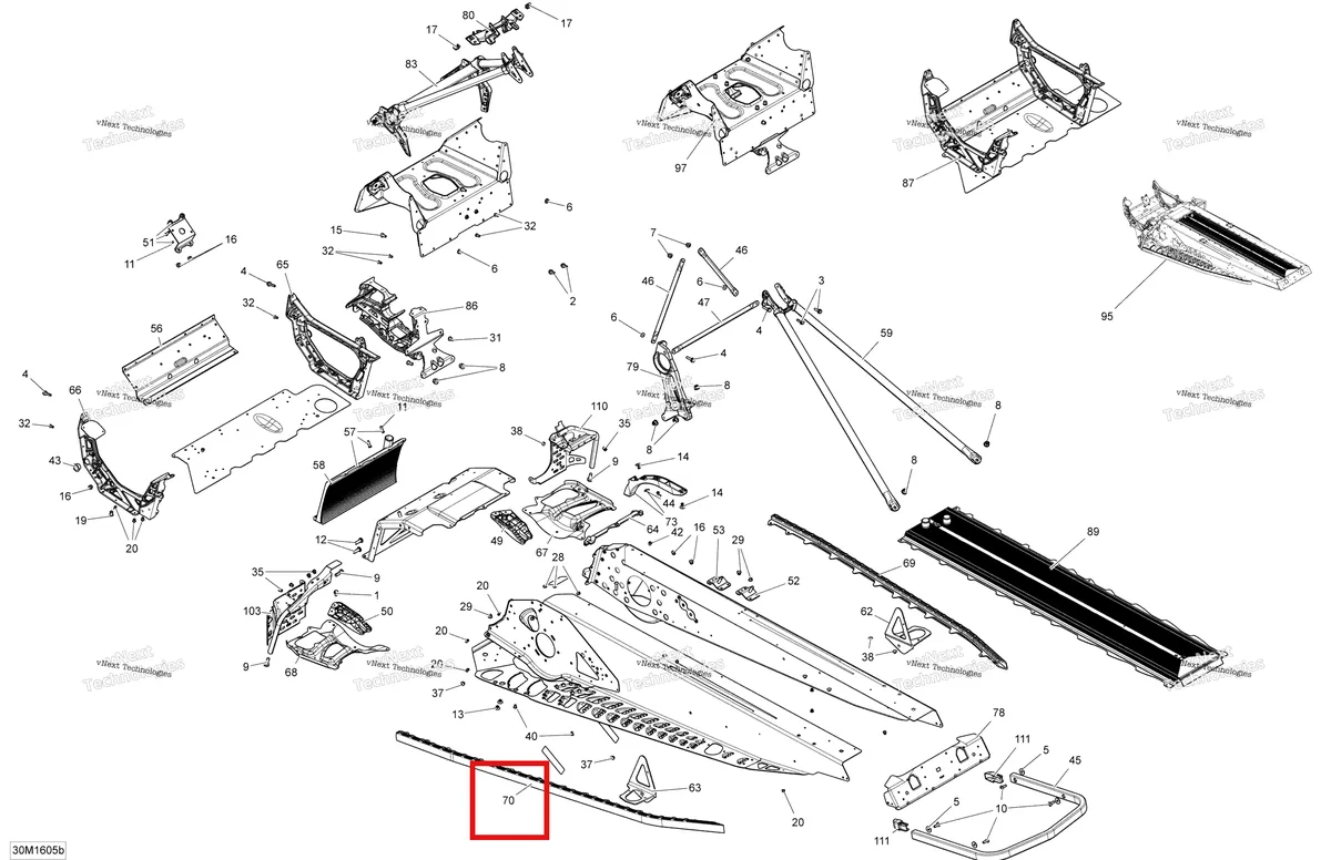 Деталь 518326943 на схеме узла 2016 Ski-Doo MXZ 800R E-TEC Frame - Package Tnt
