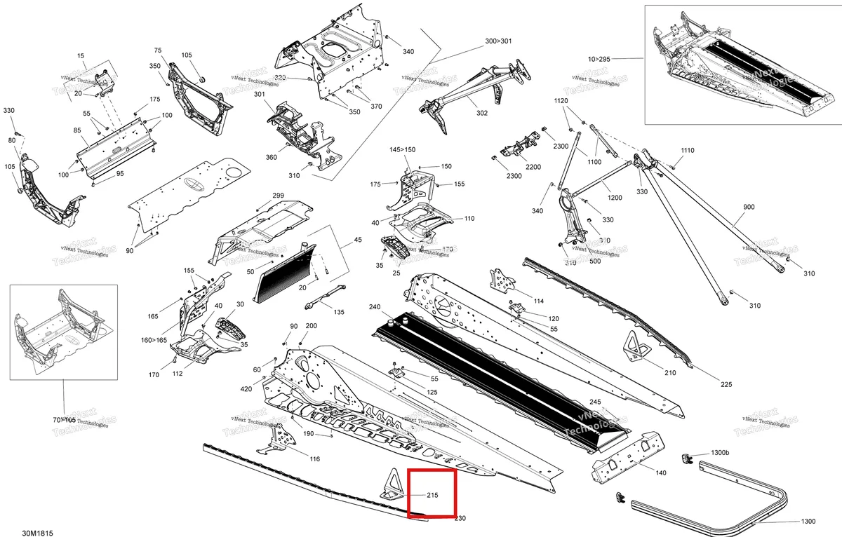 Деталь 518326954 на схеме узла 2018 Ski-Doo RENEGADE 600HO E-TEC Frame Renegade - 600Ho E-Tec