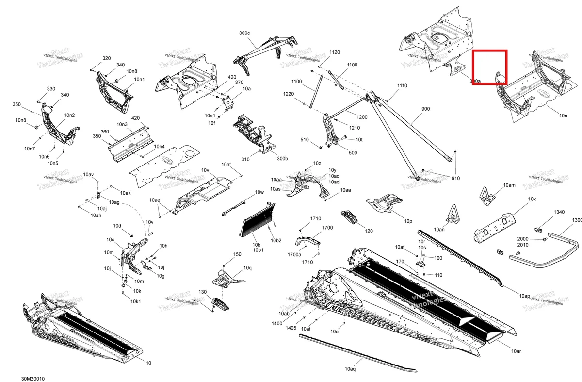 Деталь 518326970 (Член Фронта) на схеме узла 2020 Ski-Doo MXZ 600 CARB Frame