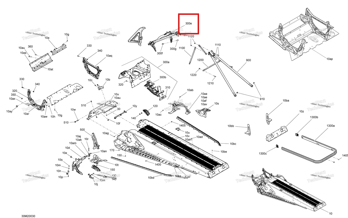 Деталь 518326975 (Член Фронта) на схеме узла 2020 Ski-Doo EXPEDITION SPORT 550F Frame