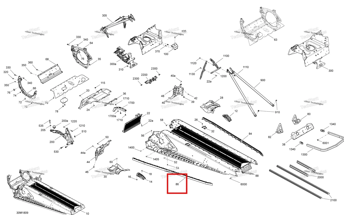 Деталь 518327094 на схеме узла 2018 Ski-Doo RENEGADE 900 ACE Frame Renegade - 900 Ace