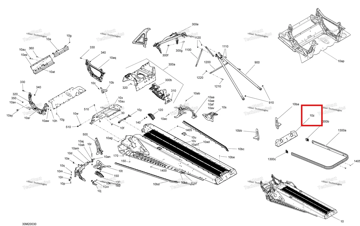 Деталь 518327105 (Деталь Rear Cap) на схеме узла 2020 Ski-Doo EXPEDITION SPORT 550F Frame