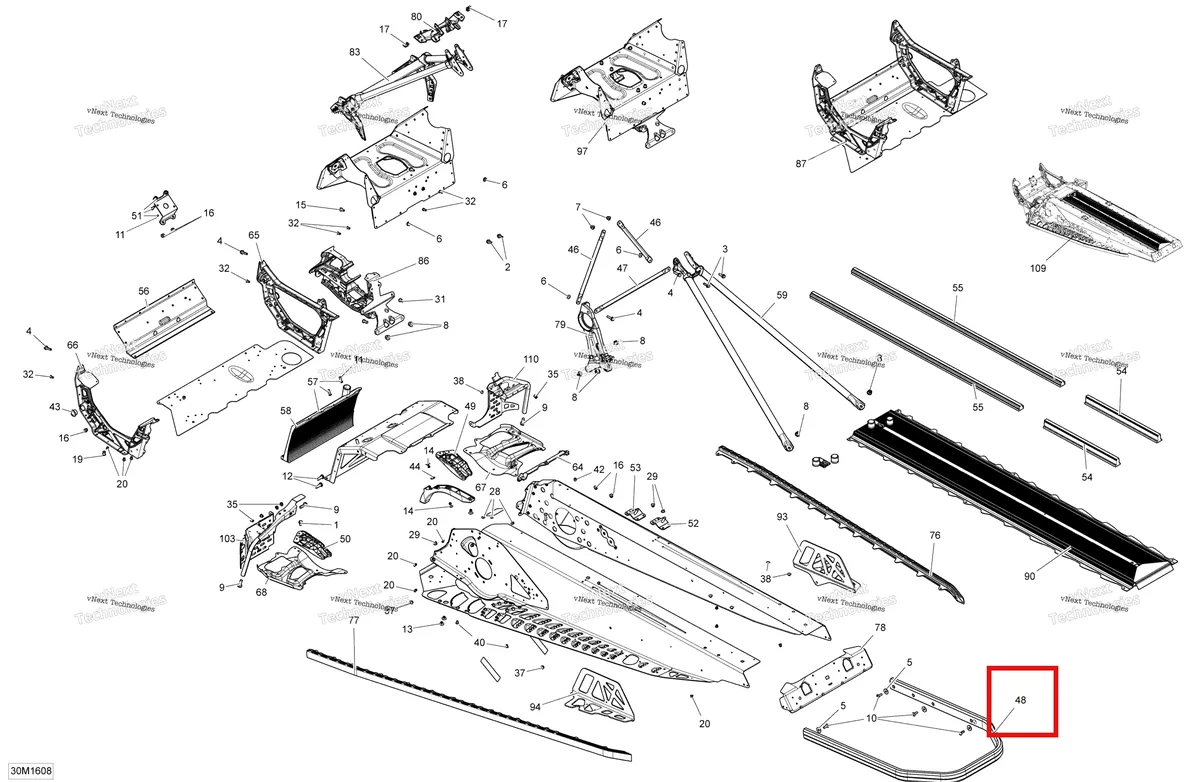 Деталь 518327401 на схеме узла 2016 Ski-Doo GRAND TOURING - 2-STROKE Frame