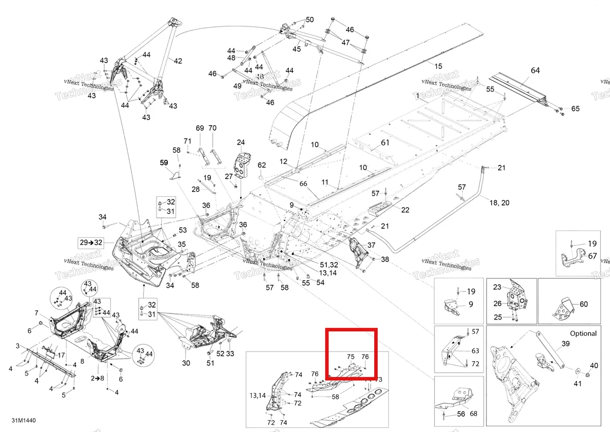 Деталь 518327443 на схеме узла 2014 Ski-Doo EXPEDITION SE 600HOE, XU Frame