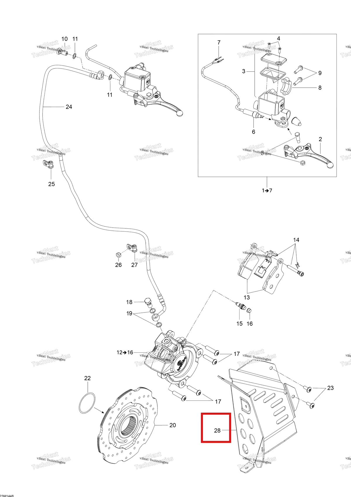 Деталь 518327445 (Деталь Toe Hook Lh) на схеме узла 2014 Ski-Doo SKANDIC SWT 550F XU Brakes