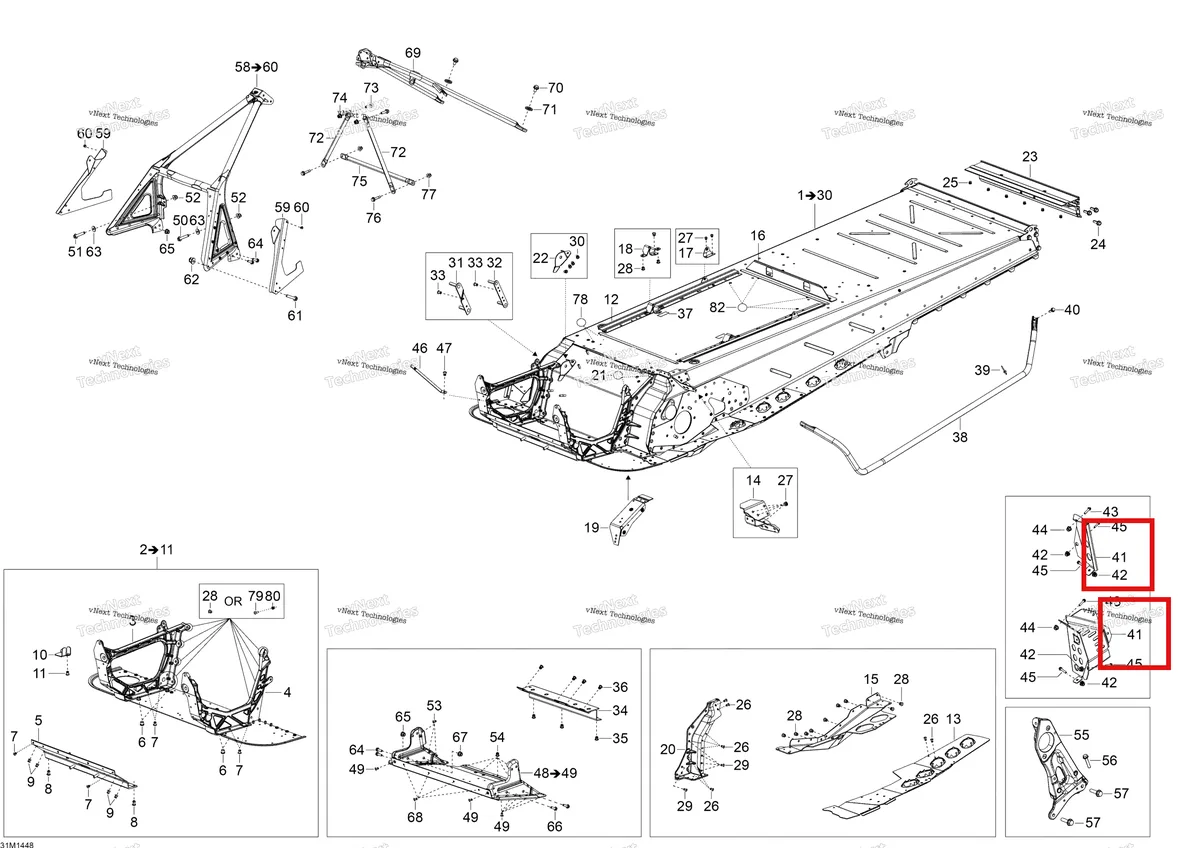 Деталь 518327447 (Деталь Toe Hook Rh) на схеме узла 2014 Ski-Doo SKANDIC SWT 550F XU Frame