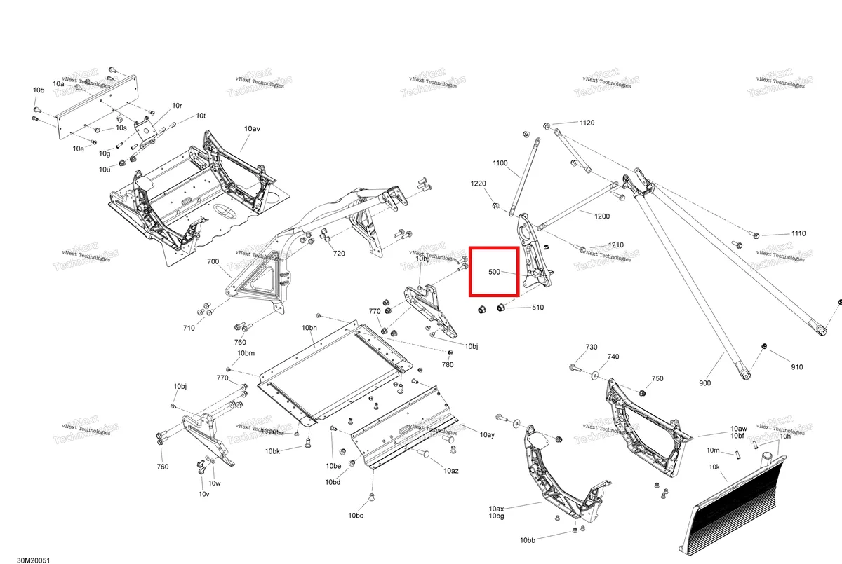 Деталь 518327460 (Деталь Pulley Support) на схеме узла 2020 Ski-Doo TUNDRA 600HO E-TEC Frame - Front Section