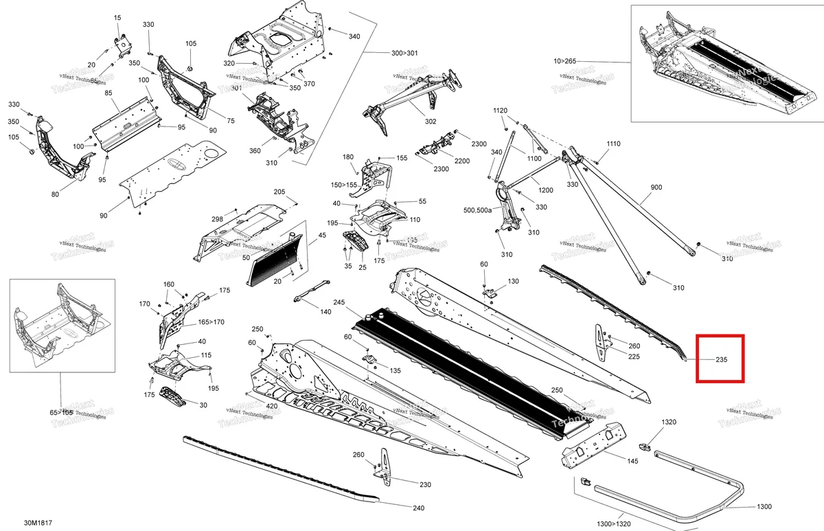 Деталь 518327472 на схеме узла 2018 Ski-Doo SUMMIT 600HO E-TEC Frame Summit - 600Ho E-Tec
