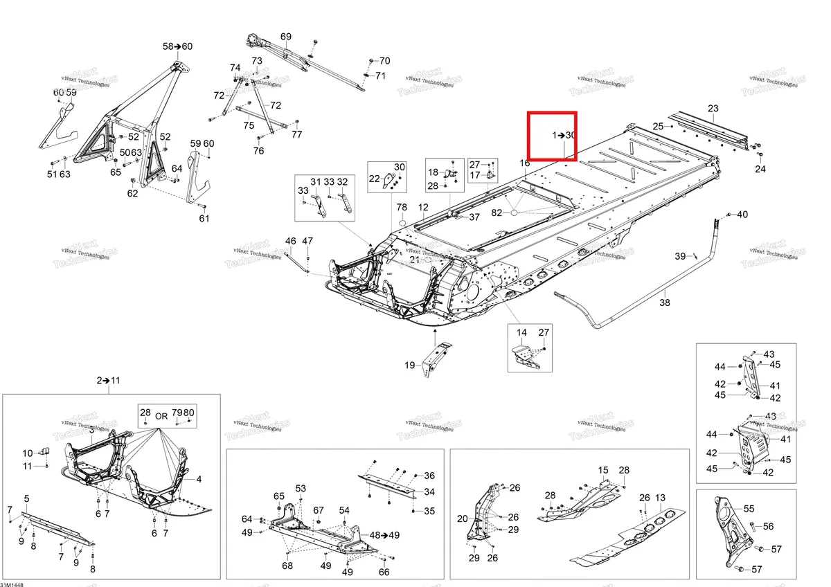 Деталь 518327480 на схеме узла 2014 Ski-Doo SKANDIC SWT 550F XU Frame
