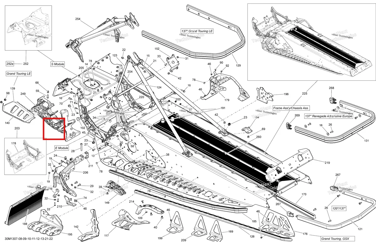 Деталь 518327503 на схеме узла 2013 Ski-Doo MXZ TNT 600HOE XP Frame