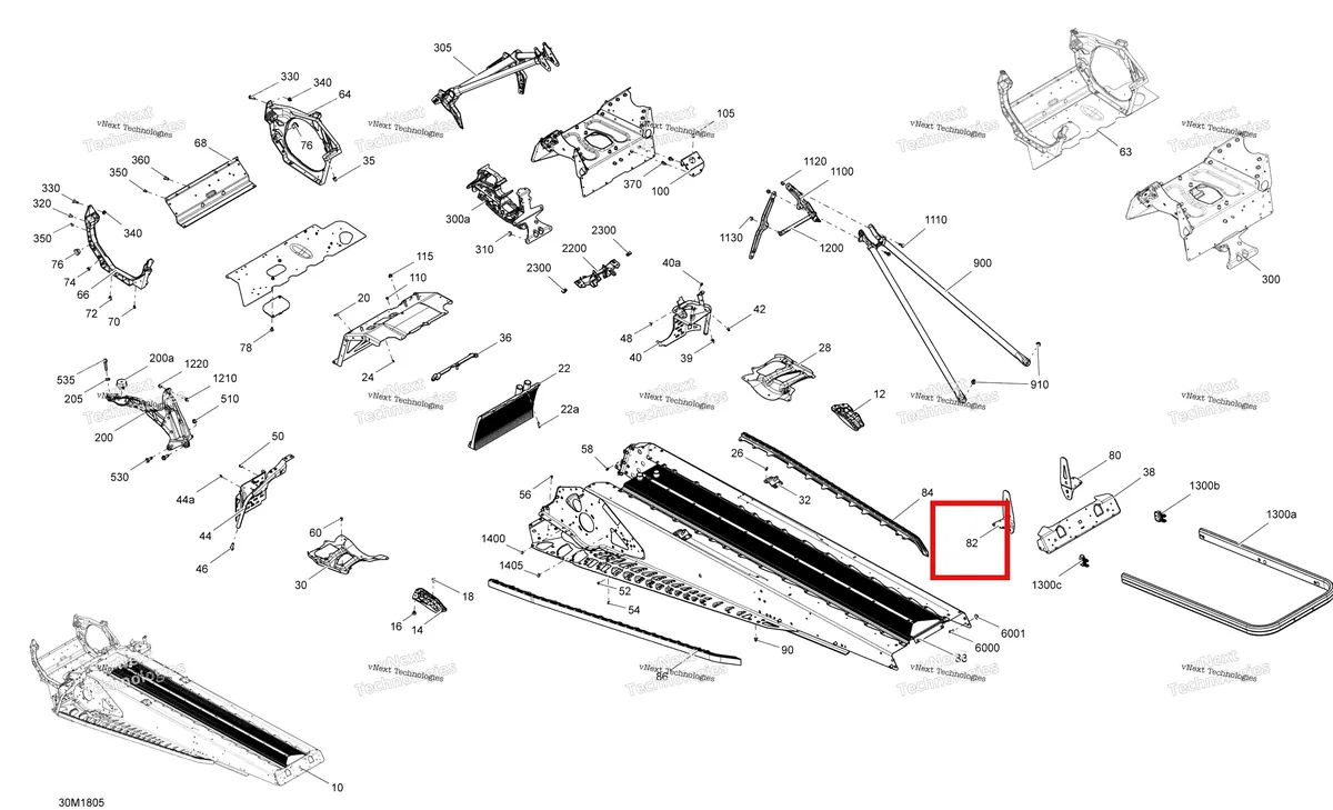 Деталь 518327606 на схеме узла 2018 Ski-Doo EXPEDITION SPORT 900 ACE Frame Expedition - 900 Ace