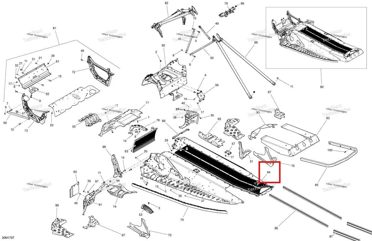 Деталь 518327632 на схеме узла 2017 Ski-Doo MXZ 600 RS Frame