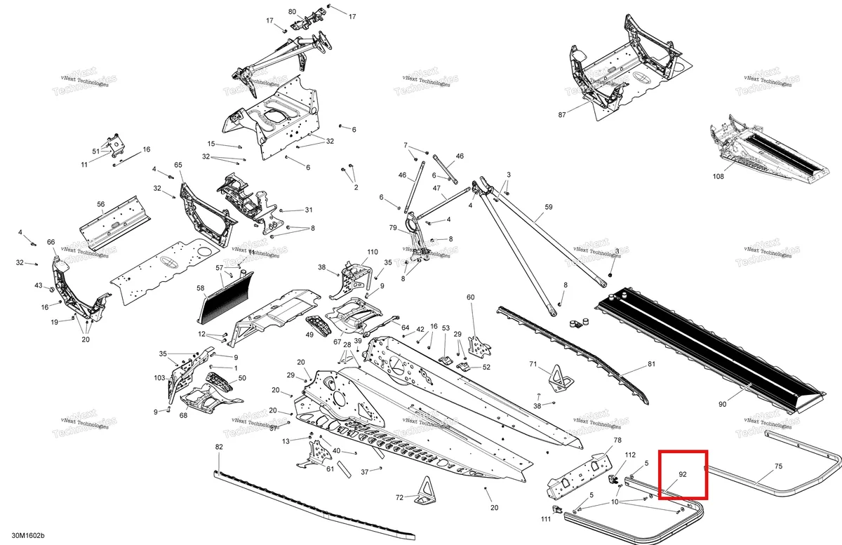 Деталь 518327803 на схеме узла 2016 Ski-Doo FREERIDE Frame - 137