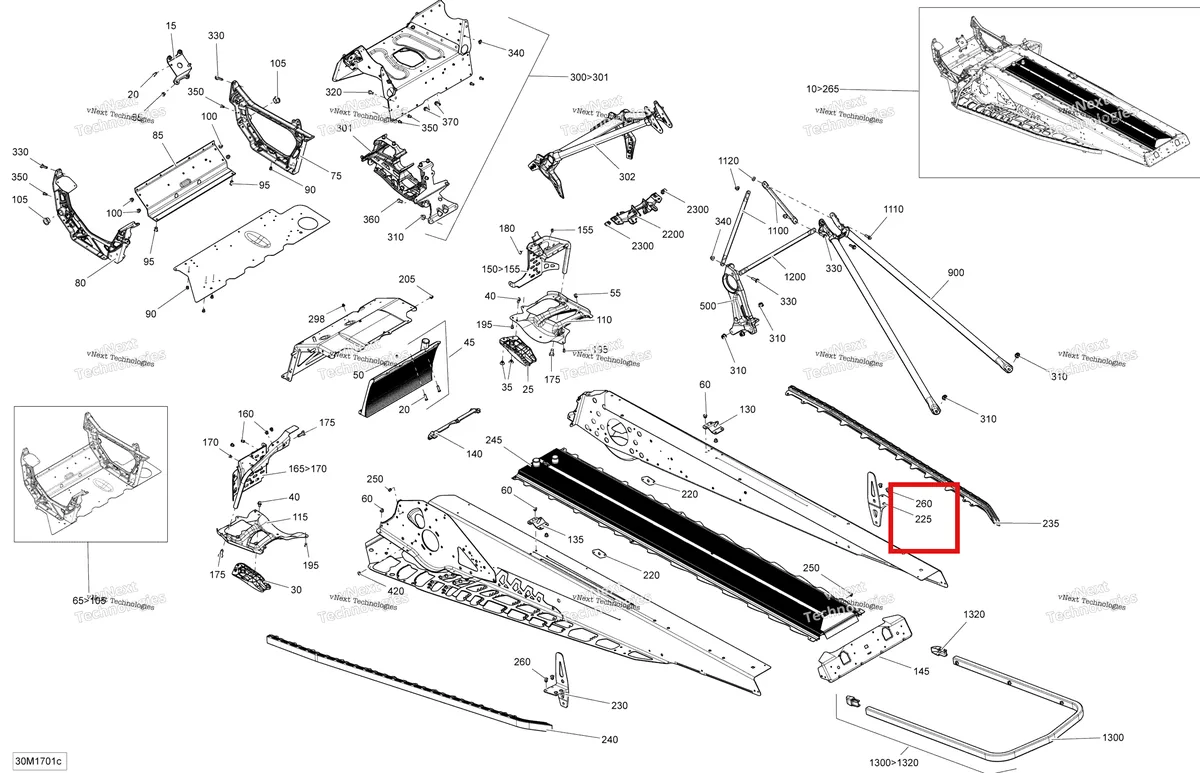 Деталь 518327804 на схеме узла 2017 Ski-Doo SUMMIT - 2-STROKE - 800R E-TEC Frame