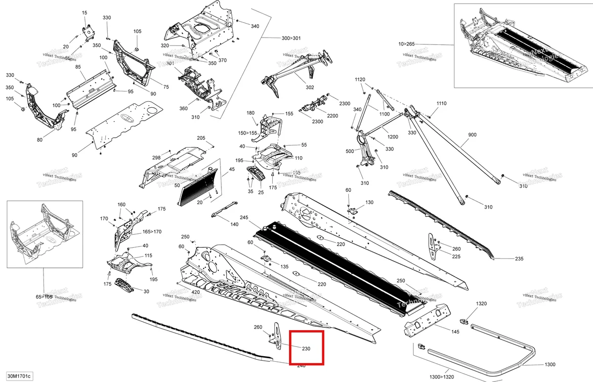 Деталь 518327805 на схеме узла 2017 Ski-Doo SUMMIT - 2-STROKE - 800R E-TEC Frame