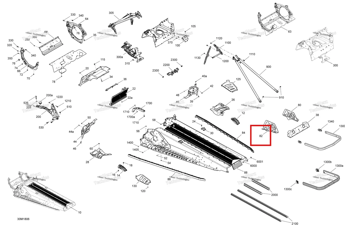Деталь 518327859 на схеме узла 2018 Ski-Doo GRAND TOURING 900 AC Frame Grand Touring - 900 Ace