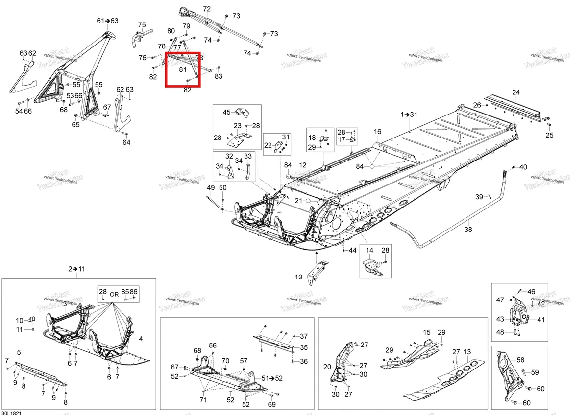 Деталь 518327876 на схеме узла 2018 Ski-Doo TUNDRA WT 550F Châssis Tundra Wt - 550F