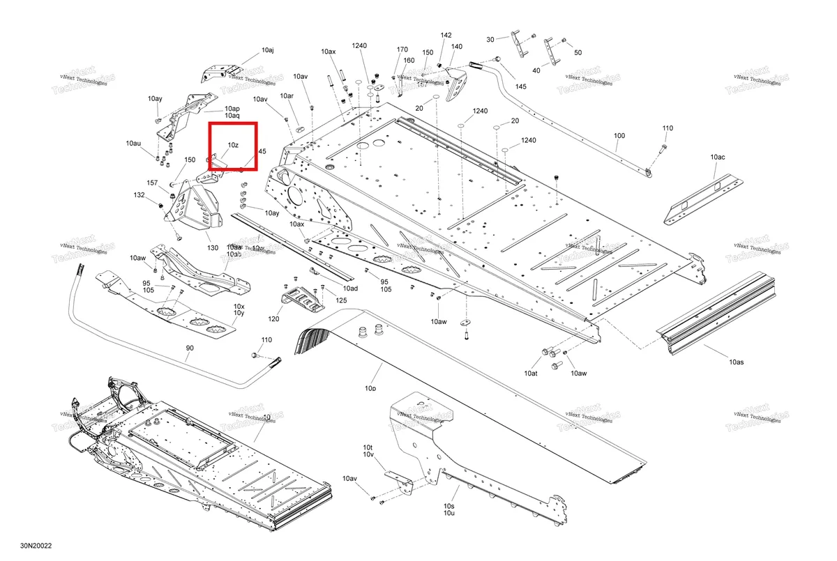 Деталь 518327884 (Крепежный Кронштейн) на схеме узла 2020 Ski-Doo EXPEDITION SWT 900 ACE Frame - System - Rear Section