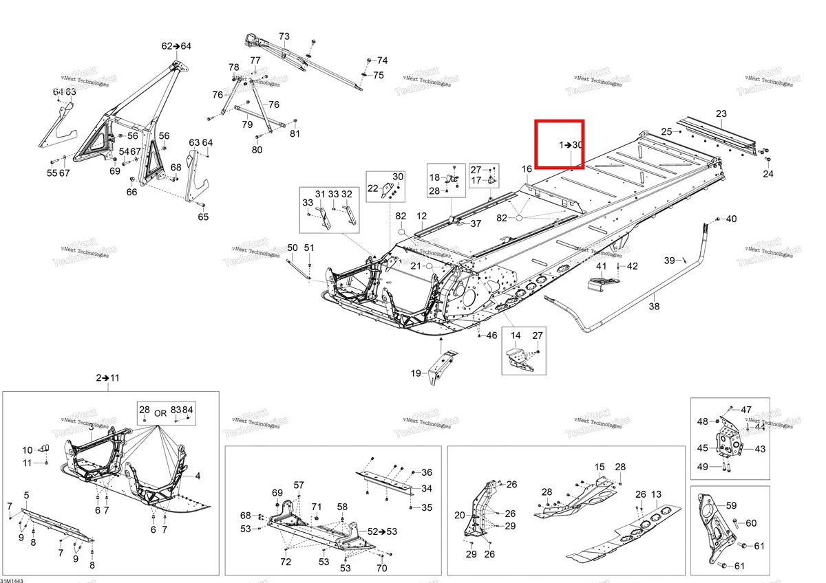 Деталь 518327943 на схеме узла 2014 Ski-Doo SKANDIC WT 550F XU Frame