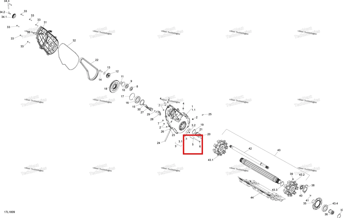 Деталь 518327966 на схеме узла 2018 Ski-Doo TUNDRA WT 550F Drive Train Tundra - 550F