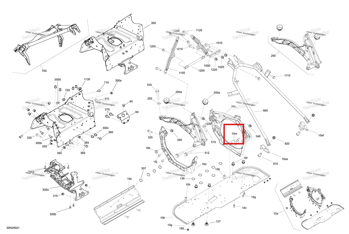 Деталь 518327983 (Поддержка Глушитель) на схеме узла 2020 Ski-Doo EXPEDITION SWT 900 ACE Frame - System - Front Section