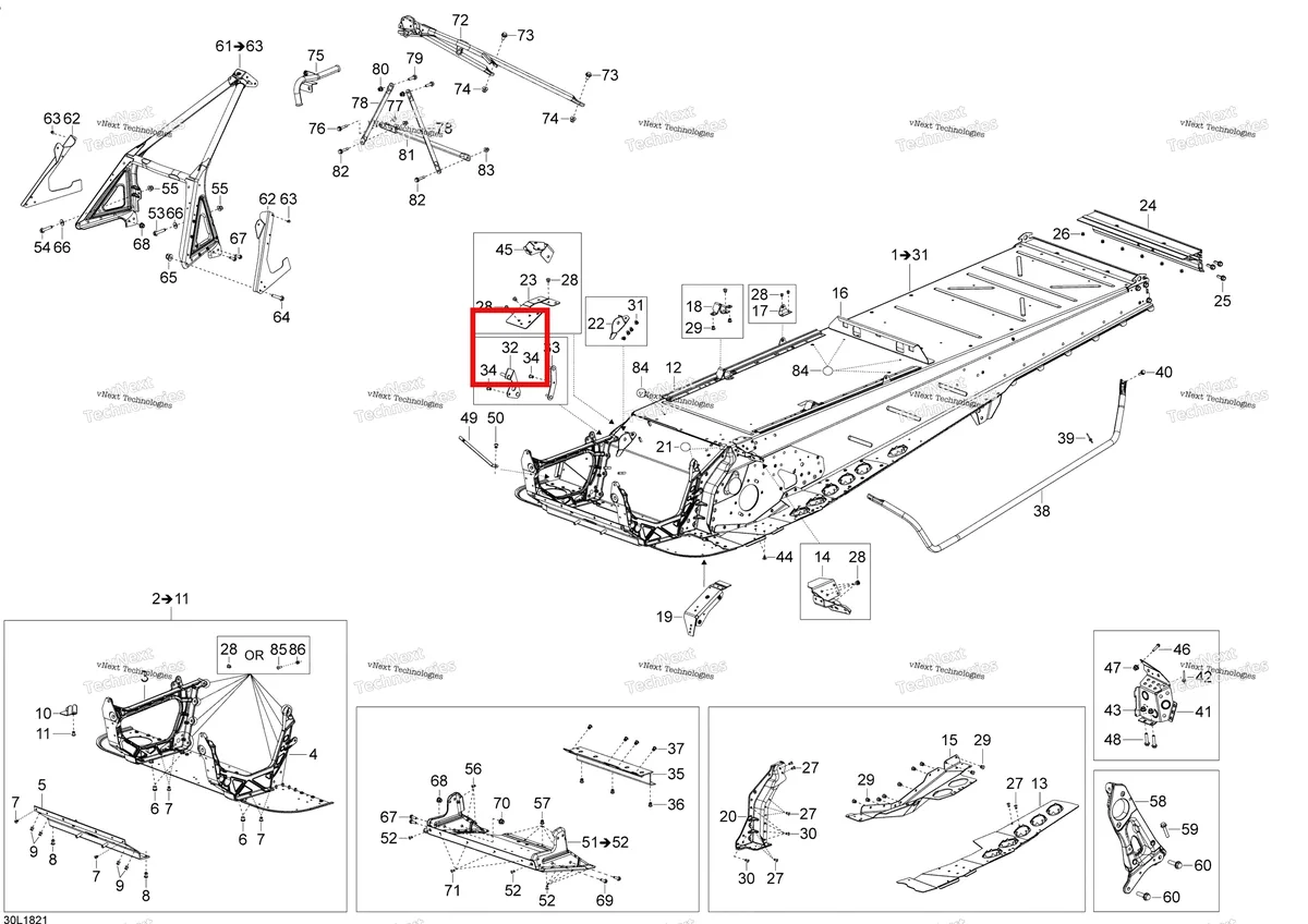 Деталь 518328028 на схеме узла 2018 Ski-Doo TUNDRA WT 550F Châssis Tundra Wt - 550F