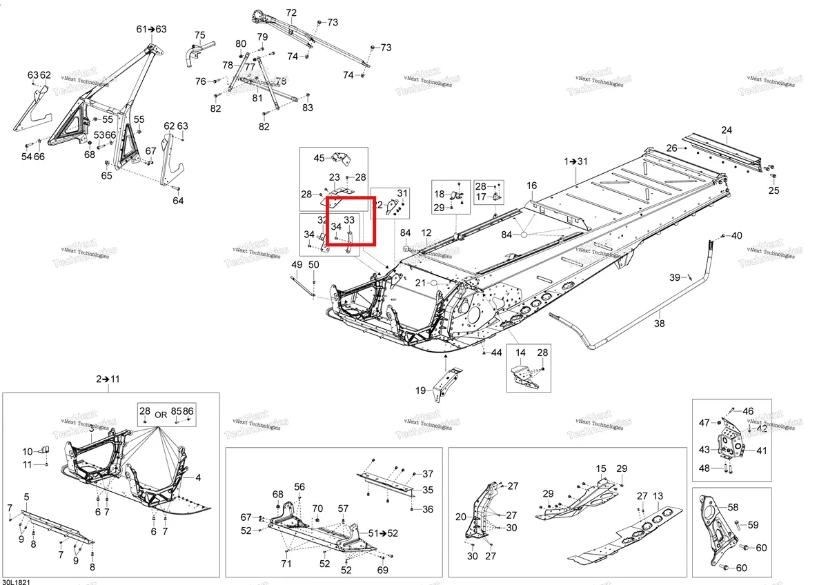 Деталь 518328029 на схеме узла 2018 Ski-Doo TUNDRA WT 550F Châssis Tundra Wt - 550F