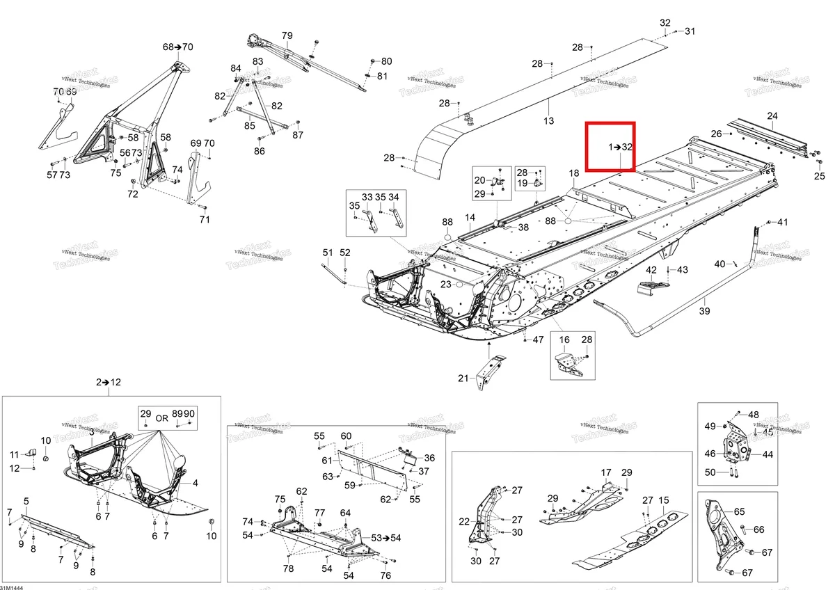 Деталь 518328030 на схеме узла 2014 Ski-Doo SKANDIC WT 600HOETEC XU Frame