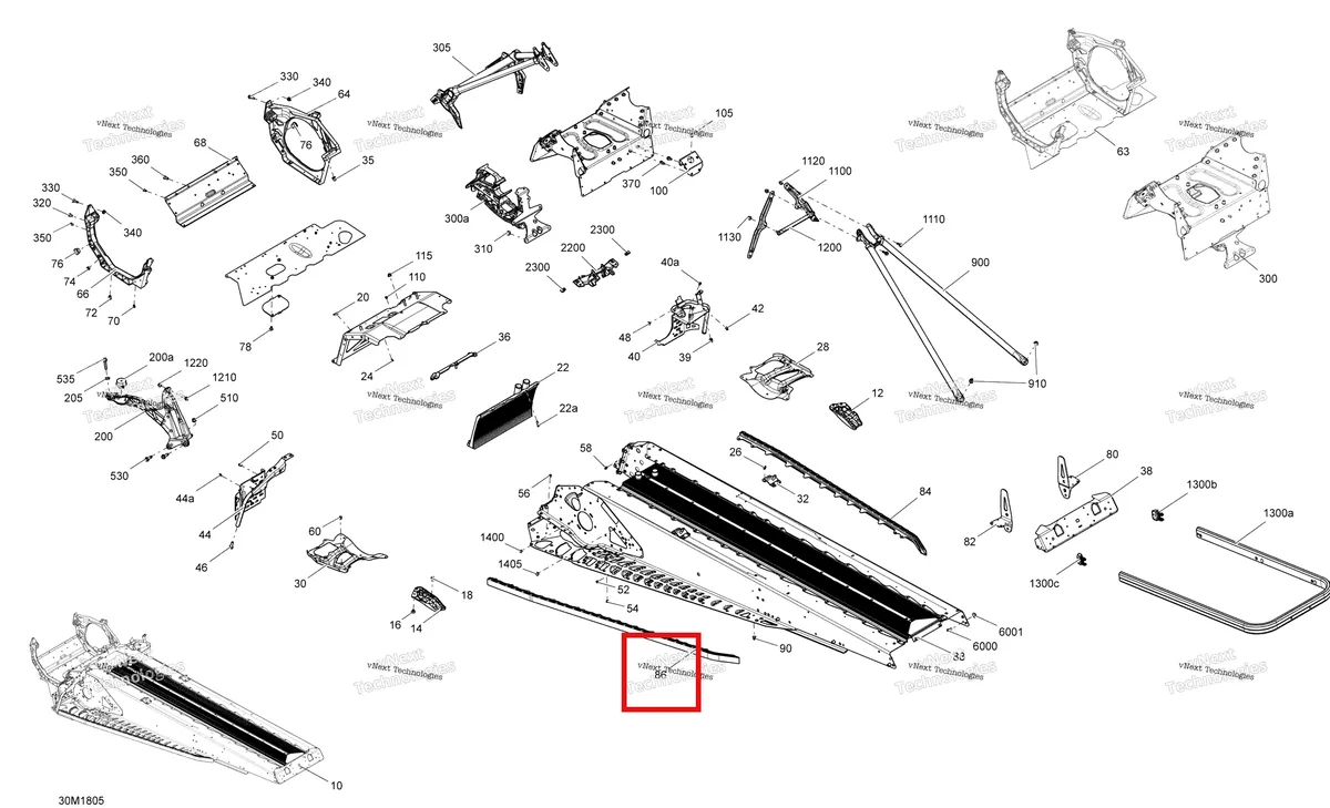 Деталь 518328099 на схеме узла 2018 Ski-Doo EXPEDITION SPORT 900 ACE Frame Expedition - 900 Ace