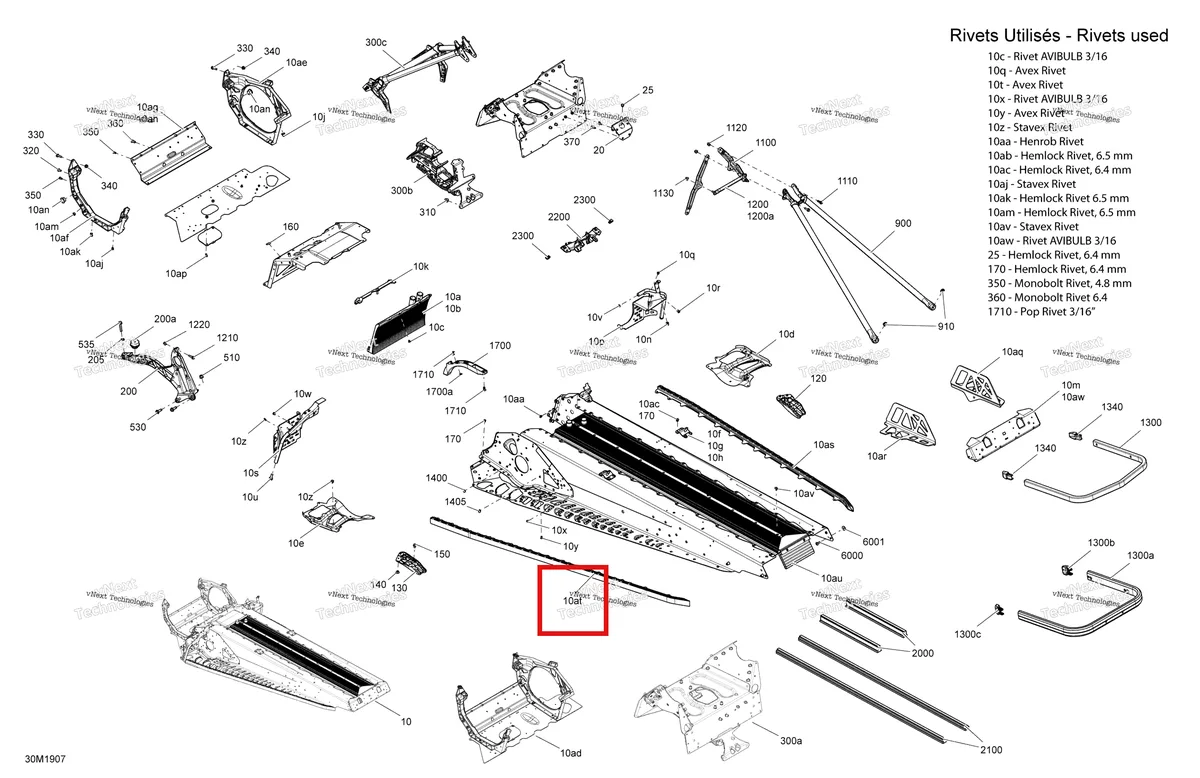 Деталь 518328125 на схеме узла 2019 Ski-Doo GRAND TOURING 600 ACE Frame - 600 Ace