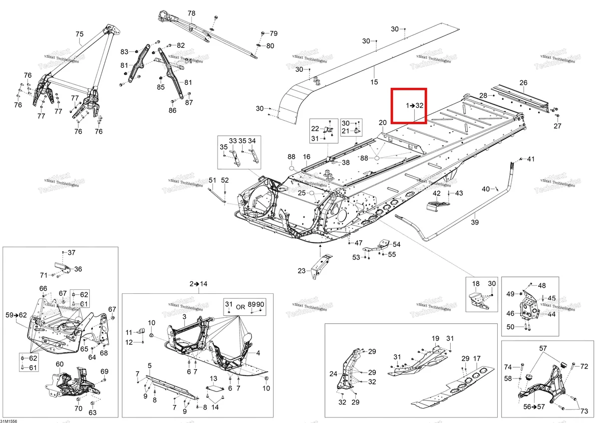 Деталь 518328202 на схеме узла 2015 Ski-Doo EXPEDITION LE 900 ACE Frame
