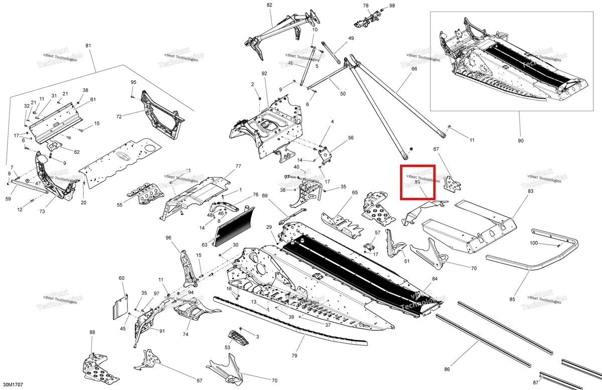 Деталь 518328263 на схеме узла 2017 Ski-Doo MXZ 600 RS Frame