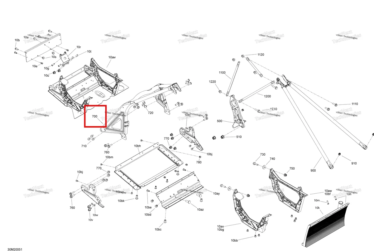 Деталь 518328306 на схеме узла 2020 Ski-Doo TUNDRA 600HO E-TEC Frame - Front Section
