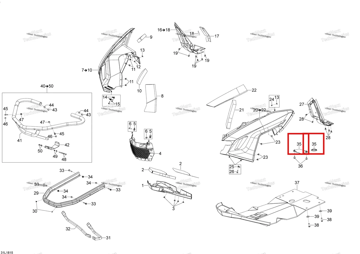 Деталь 518328317 (Деталь Oil Plate. Model-900 Ace) на схеме узла 2018 Ski-Doo EXPEDITION SWT 900 ACE Bottom Pan Expedition - 900 Ace