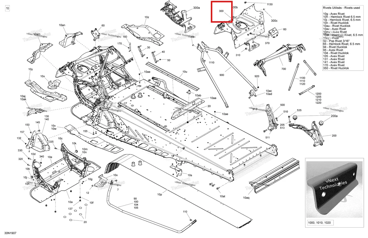 Деталь 518328395 (Деталь Module S) на схеме узла 2019 Ski-Doo EXPEDITION LE-SE-SWT 900 ACE Frame - 900 Ace